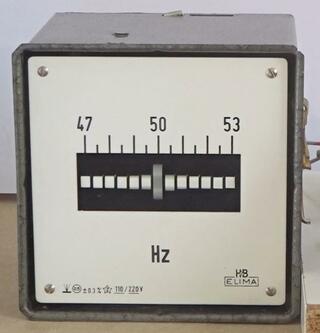 reed frequency meter, showing 50 Hz